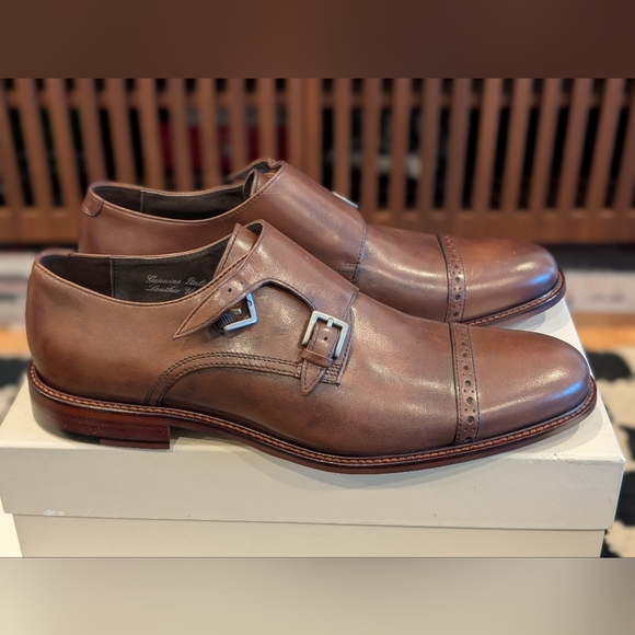 Joseph Abboud Glenn Slip on Monk Men's Strap 11D Chestnut NWB - Picture 3 of 7